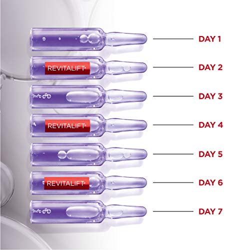 L'Oreal Paris Revitalift Derm Intensives Hyaluronic Acid Serum Ampoules 7 Day Boost Pure Hyaluronic Acid Anti-Aging Ampoules to visibly replump skin in 7 days, 7 Ampoules, 0.28 fl; oz.